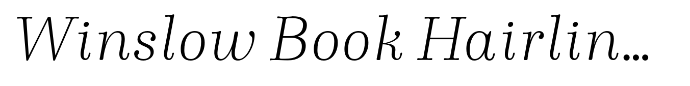 Winslow Book Hairline Italic